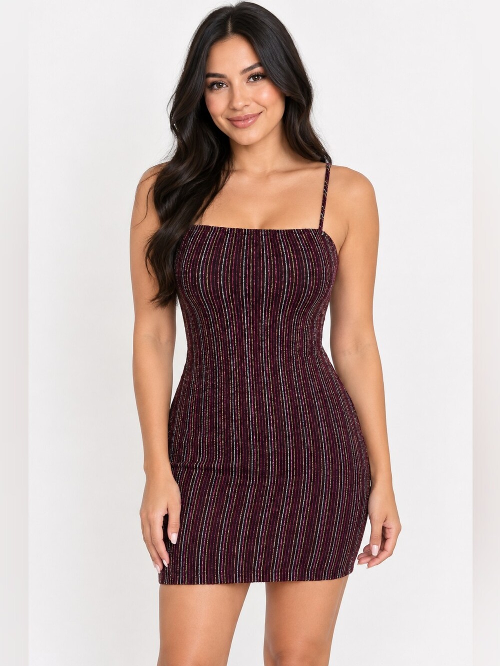 Forever 21 - Metallic Striped Fitted Mini Dress